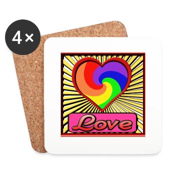 Love - Coasters (set of 4) - white - Front