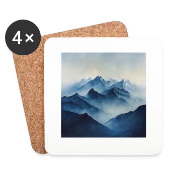 Poster Canvas Mountain 12 - Coasters (set of 4) - white - Front