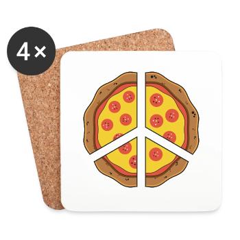 Pizza for peace - Dessous de verre (lot de 4) - blanc - Devant
