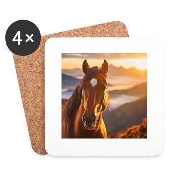 Art du cheval - Dessous de verre (lot de 4) - blanc - Devant