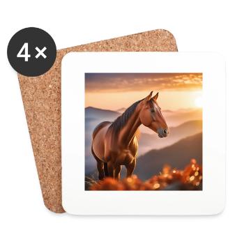Art du cheval - Dessous de verre (lot de 4) - blanc - Devant