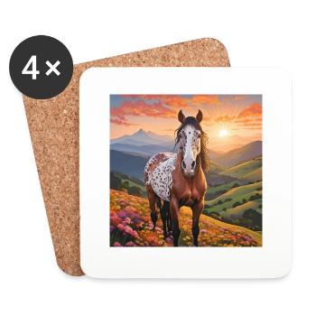 Art du cheval - Dessous de verre (lot de 4) - blanc - Devant