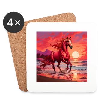 Horse Art - Coasters (set of 4) - white - Front