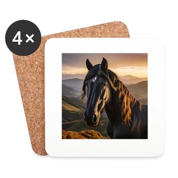Horse Art - Coasters (set of 4) - white - Front