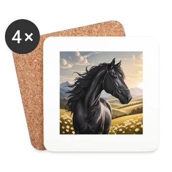 Art du cheval - Dessous de verre (lot de 4) - blanc - Devant