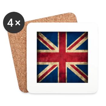 United Kingdom British Flag UK Souvenir - Dessous de verre (lot de 4) - blanc - Devant