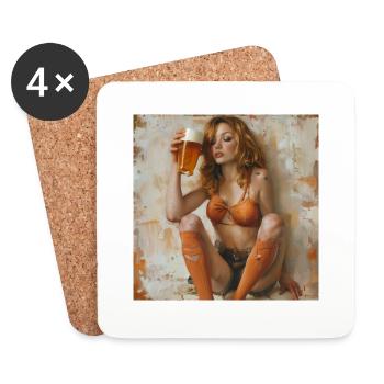 Bier - Untersetzer (4er-Set) - Weiß - Vorne