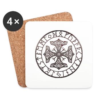 Vikings norden valhalla suède scandinavia flaga - Dessous de verre (lot de 4) - blanc - Devant