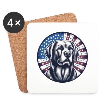 Dog America Flag Gift Idea - Coasters (set of 4) - white - Front