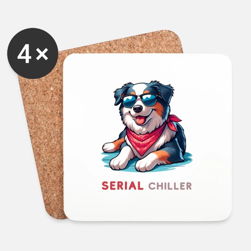 Australian Shepherd - Untersetzer (4er-Set) - Weiß
