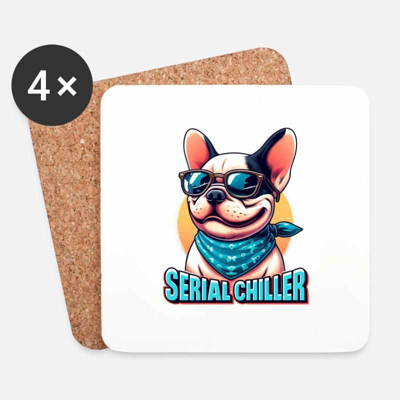 French Bulldog 2 - Untersetzer (4er-Set) - Weiß