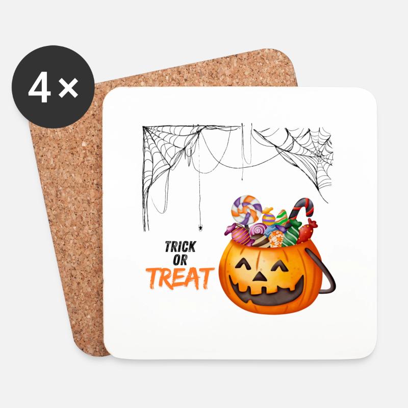 Halloween trick or treat - Untersetzer (4er-Set) - Weiß