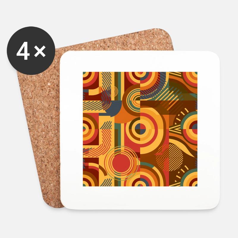 70s Nostalgia Pattern - Coasters (set of 4) - white