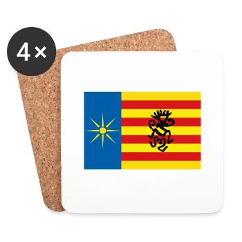 Drapeau du Salento avec chaman - Dessous de verre (lot de 4) - blanc - Devant