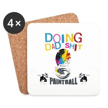 Papa-Scheiße Paintball machen - Untersetzer (4er-Set) - Weiß - Vorne