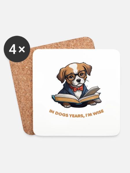 Canine Wisdom - Coasters (set of 4) - white