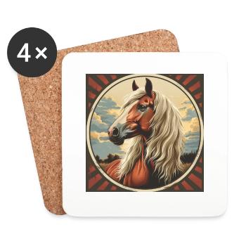Haflinger Pferd - Untersetzer (4er-Set) - Weiß - Vorne