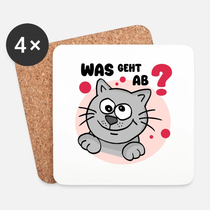 Was geht ab? - Untersetzer (4er-Set) - Weiß