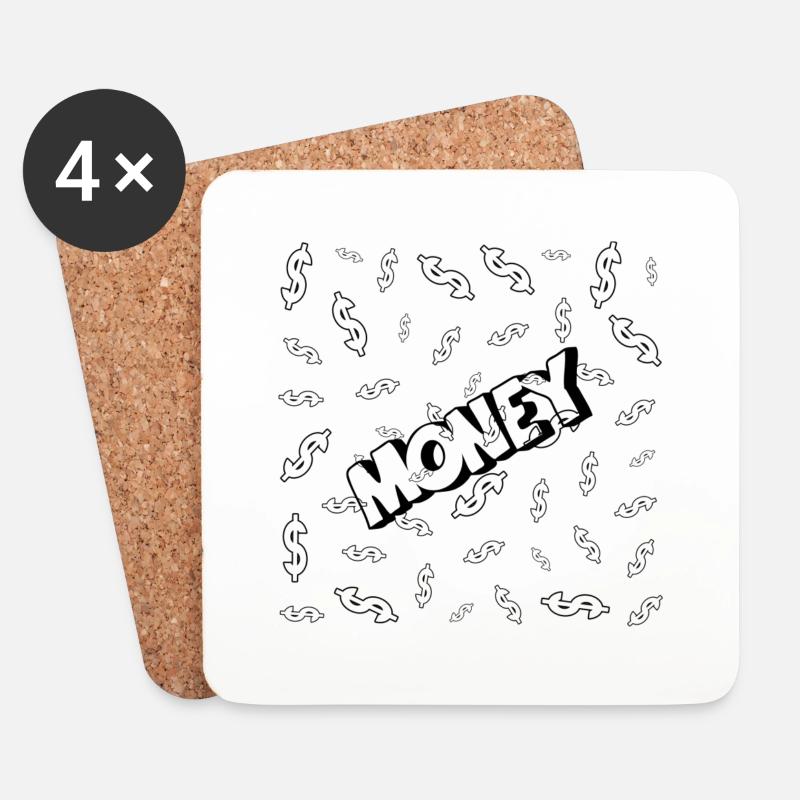 money - Untersetzer (4er-Set) - Weiß