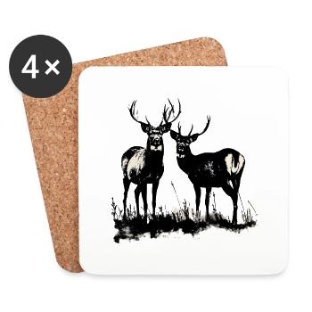 Red Deer : Les rois des bois - Dessous de verre (lot de 4) - blanc - Devant