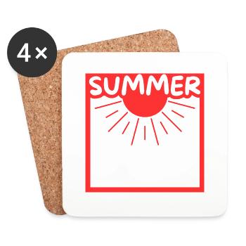 Sommersonne in einer Umgebung - Untersetzer (4er-Set) - Weiß - Vorne