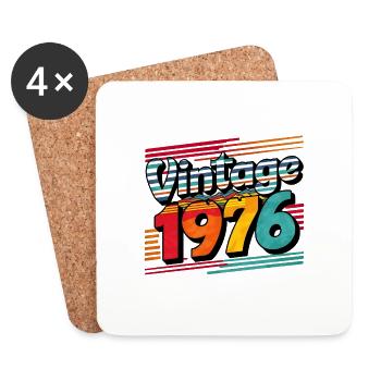 Vintage 1976 Cadeau d'anniversaire 47 ans Homme Fe - Dessous de verre (lot de 4) - blanc - Devant