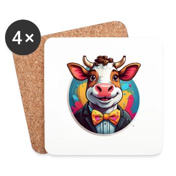 Funny Cow Comic - Coasters (set of 4) - white - Front