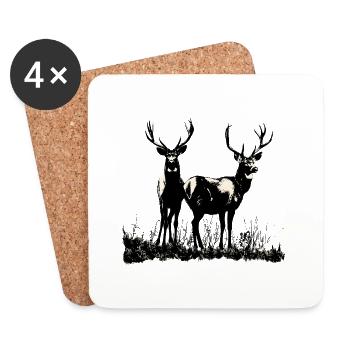 Hunting as a tradition and necessity - Coasters (set of 4) - white - Front