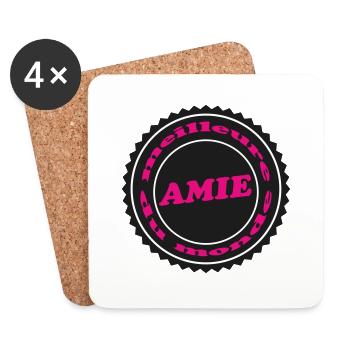 Mmeilleure AMIE - Dessous de verre (lot de 4) - blanc - Devant
