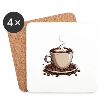 Coffee Cappucciono Morning Grouches - Coasters (set of 4) - white - Front