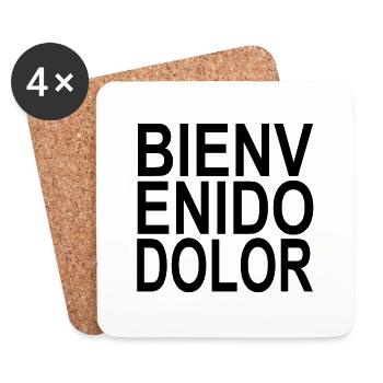 Bienvenido Dolor schwarz - Untersetzer (4er-Set) - Weiß - Vorne