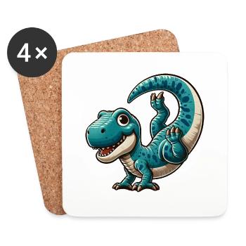 Poirier Dino T-Rex Sport Salto Flip - Dessous de verre (lot de 4) - blanc - Devant