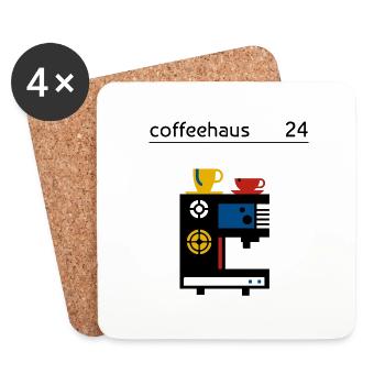 Machine à café Bauhaus - Dessous de verre (lot de 4) - blanc - Devant