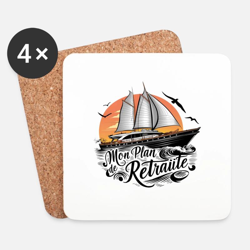 Mein Segelboot-Pensionsplan-Geschenk - Untersetzer (4er-Set) - Weiß