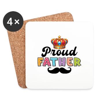 BGSM PROUD FATHER - Coasters (set of 4) - white - Front