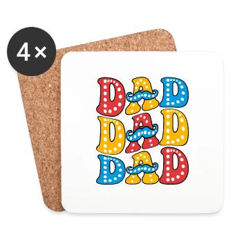 DAD DAD DAD - Coasters (set of 4) - white - Front