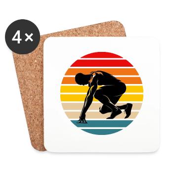 Sprinter Athlete - Untersetzer (4er-Set) - Weiß - Vorne