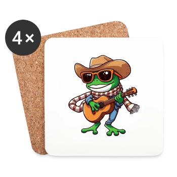 Groovy Cowboy Frog - Coasters (set of 4) - white - Front