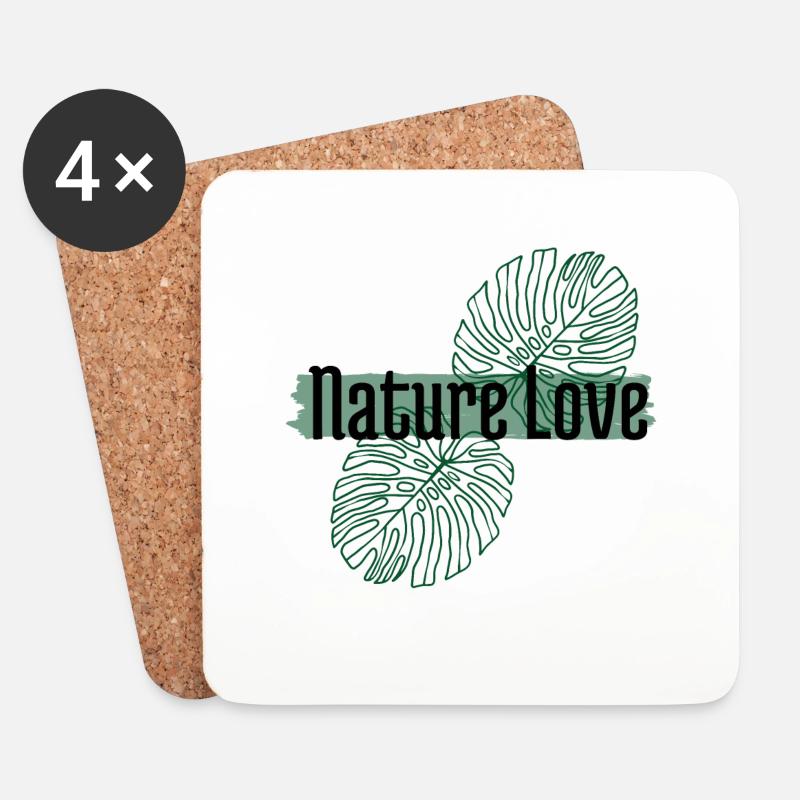 Nature Love - Untersetzer (4er-Set) - Weiß