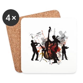 La contrebasse est un instrument fascinant - Dessous de verre (lot de 4) - blanc - Devant