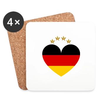Heart Star Germany - Coasters (set of 4) - white - Front