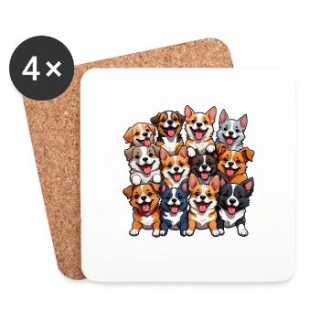 Happy Dogs Collage - Coasters (set of 4) - white - Front