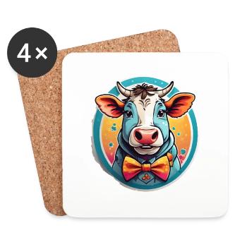 Funny Cow Comic - Coasters (set of 4) - white - Front