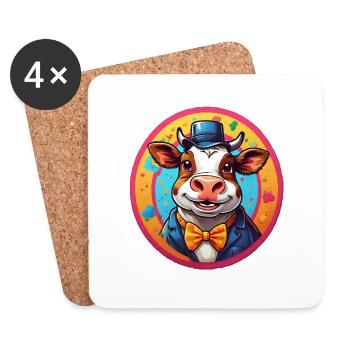 Funny Cow Comic - Coasters (set of 4) - white - Front