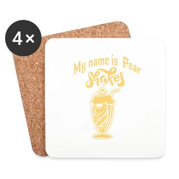 Shakespear Lustiger Design - My name is Pear - Untersetzer (4er-Set) - Weiß - Vorne