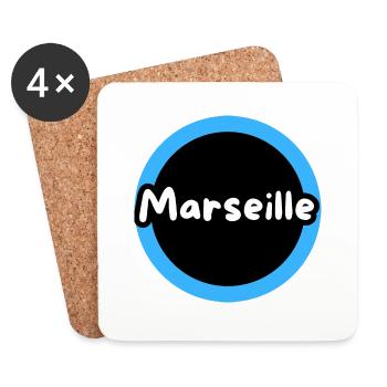 City of Marseille coat of arms - Coasters (set of 4) - white - Front