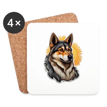 German Shepherd - Coasters (set of 4) - white - Front