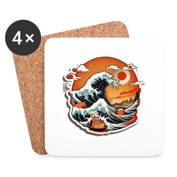 Japan Sushi Meer - Untersetzer (4er-Set) - Weiß - Vorne