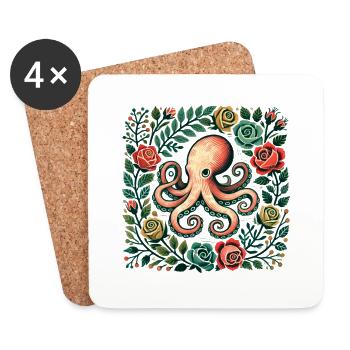 Octopus - Coasters (set of 4) - white - Front