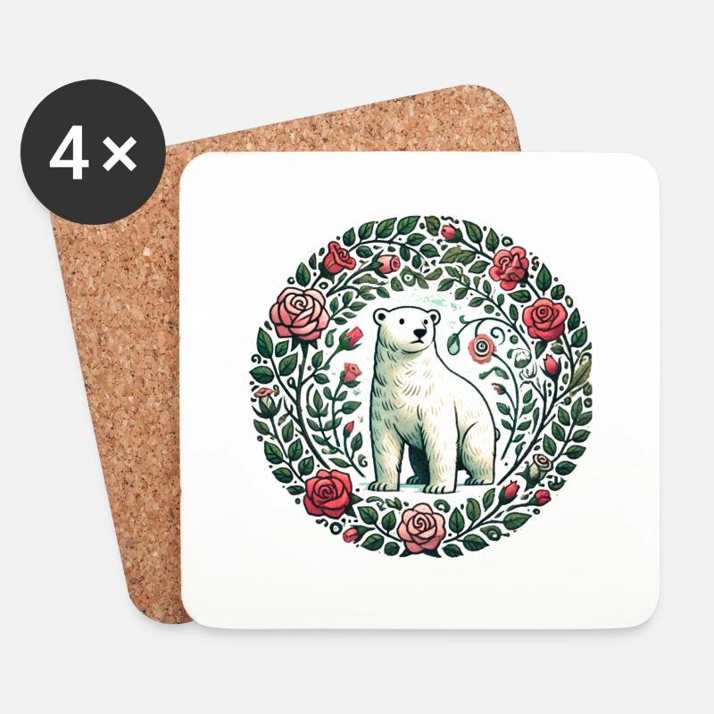 Polar Bear - Coasters (set of 4) - white